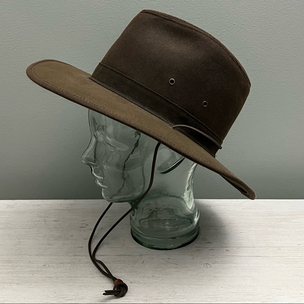 Herschel Hat Co Vintage Safari Hat with Chin Strap Rugged Canvas Size Medium